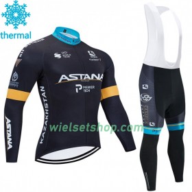 Fietskleding (Fietsshirt Lange Mouw + Lange Koersbroek) 2020 Astana Pro Team N002 Winter Thermal Fleece
